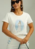 Cream Girl Print T-Shirt