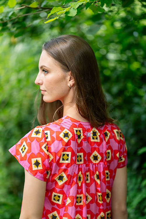 Pink And Red Pattern Dress