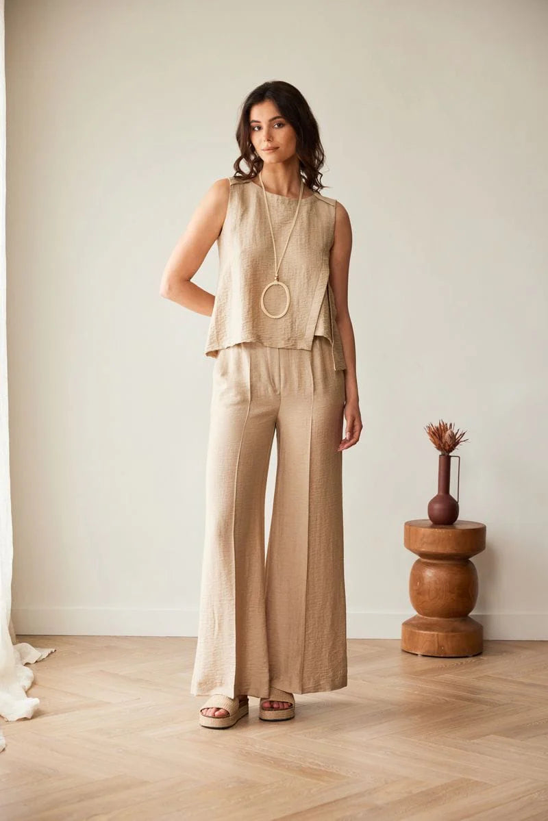 Sand Crinkle Top
