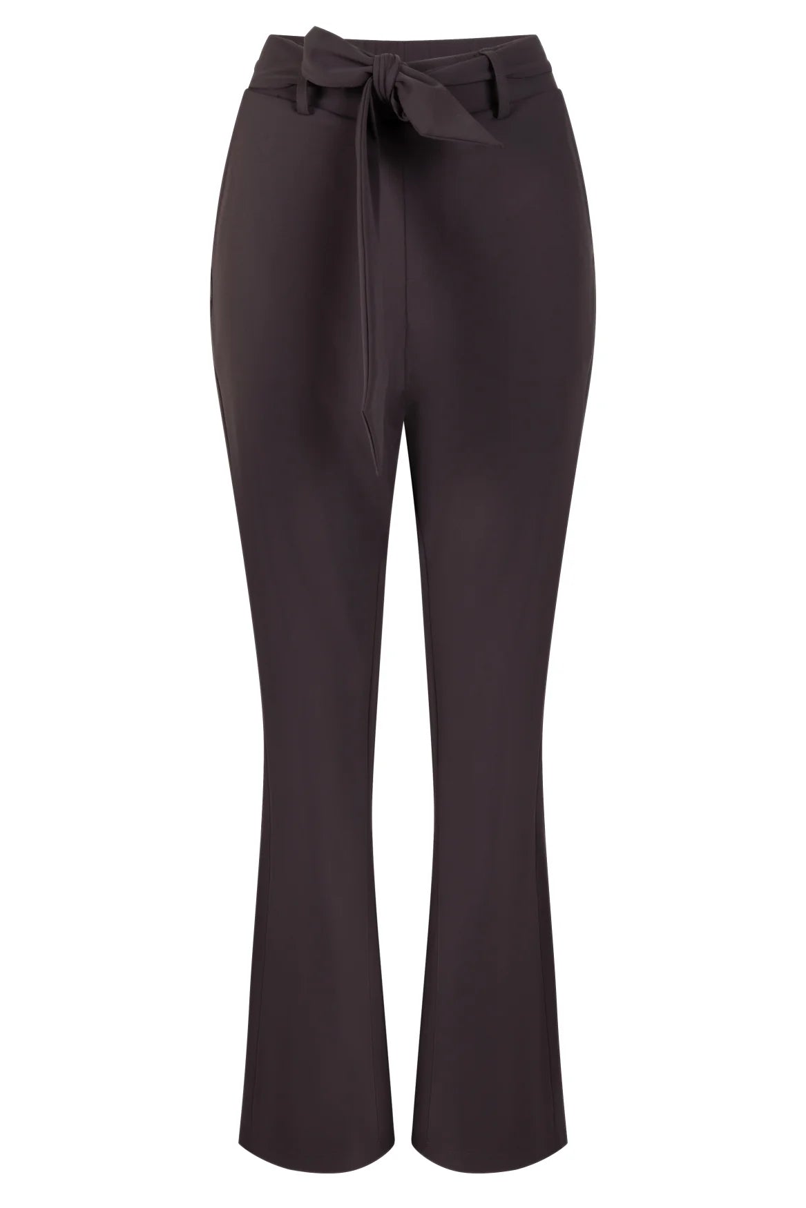 Espresso Flare Trousers With Belt