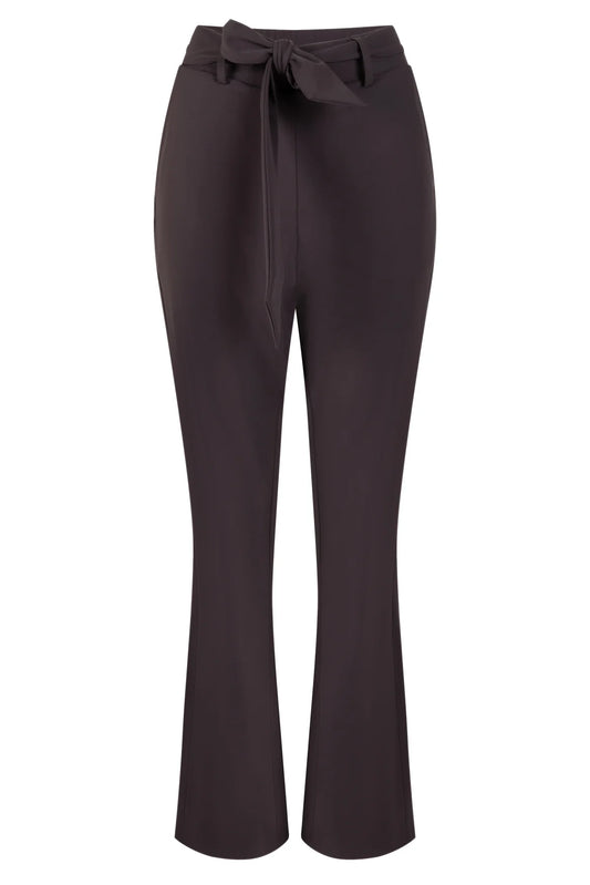 Espresso Flare Trousers With Belt