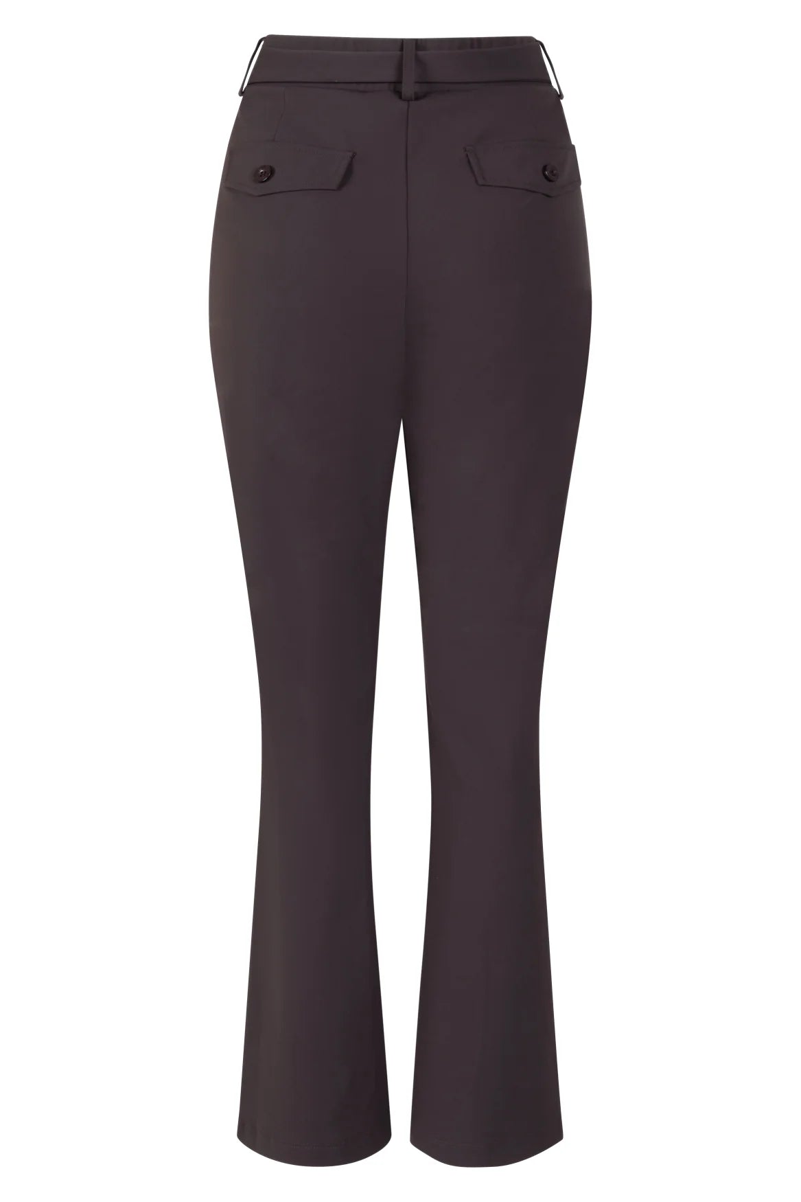 Espresso Flare Trousers With Belt