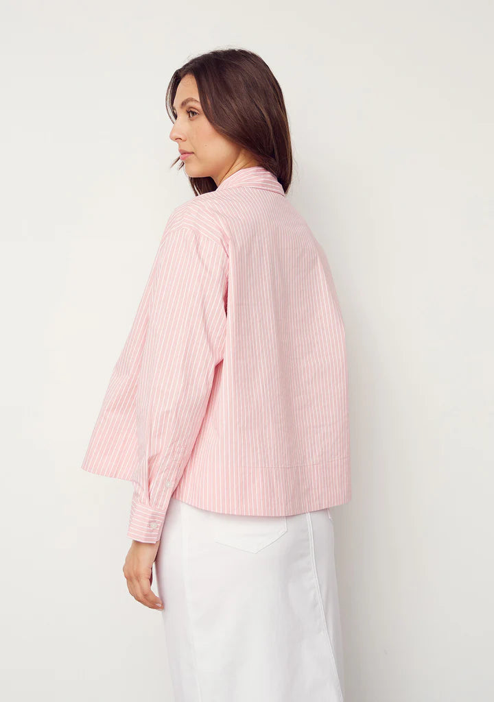Bellis Shirt Jacket Rose Stripes