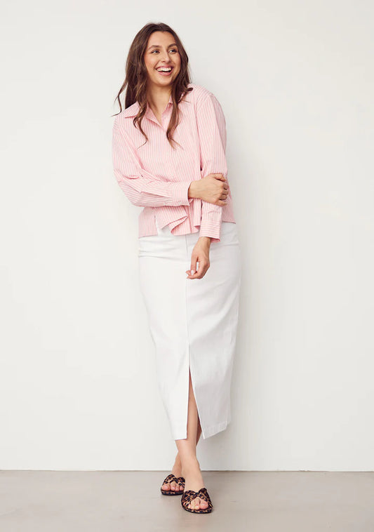 Bellis Shirt Jacket Rose Stripes