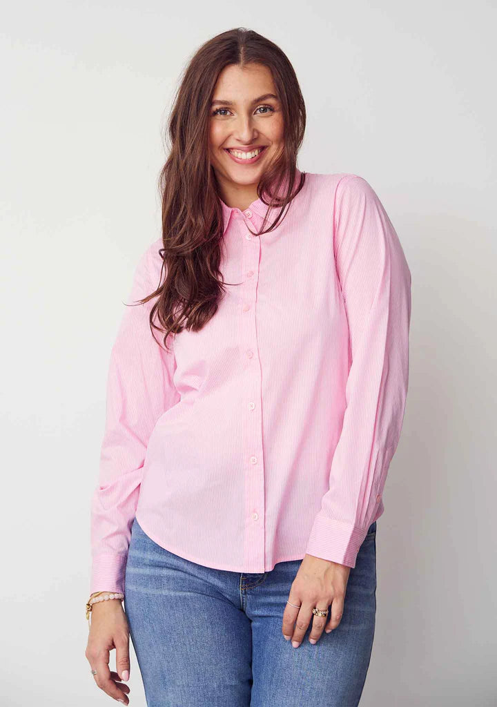 Bellis Striped Shirt - Light Rose Stripe