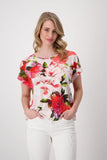 Flower Blouse With Short Sleeve