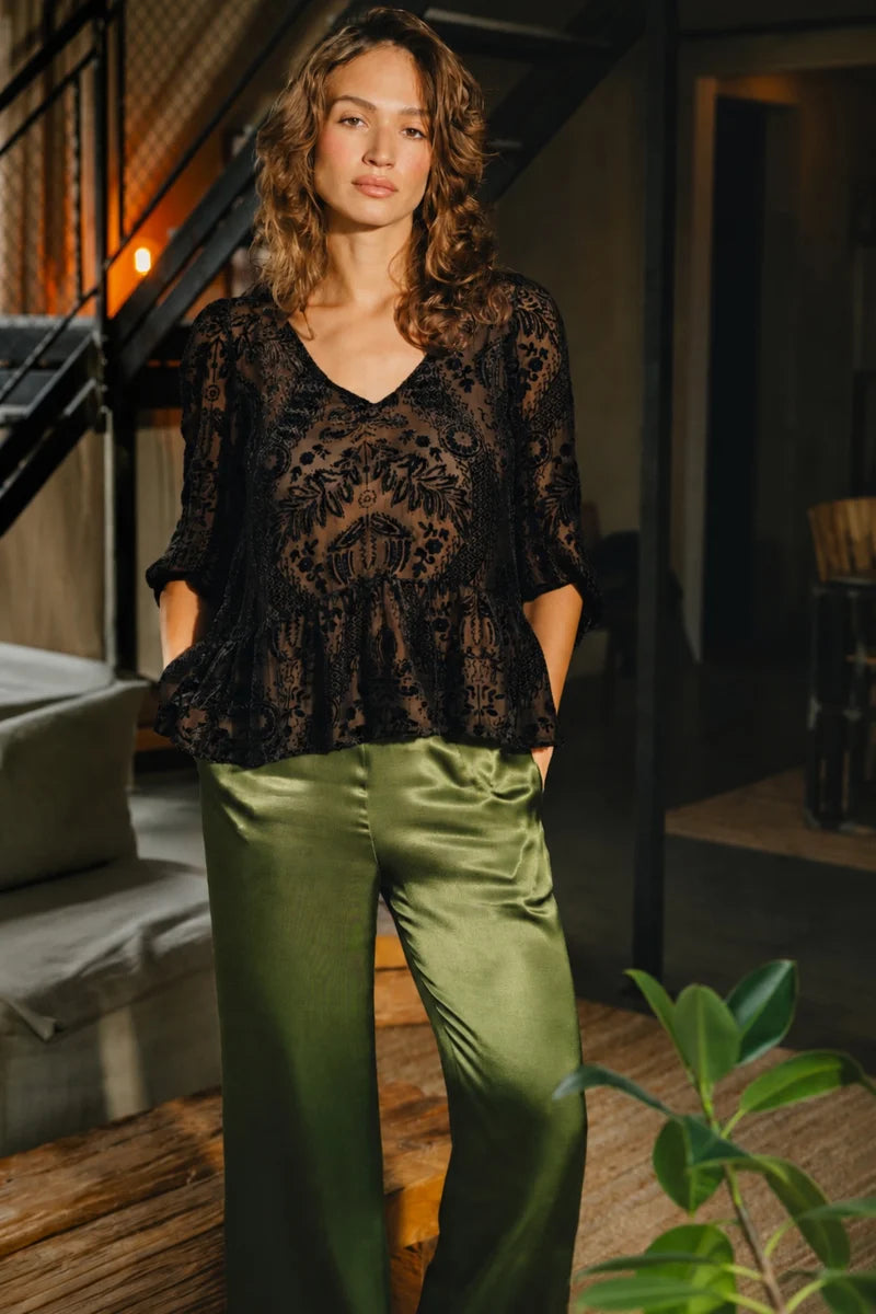 Stevie Black Velvet  Sparkle Top