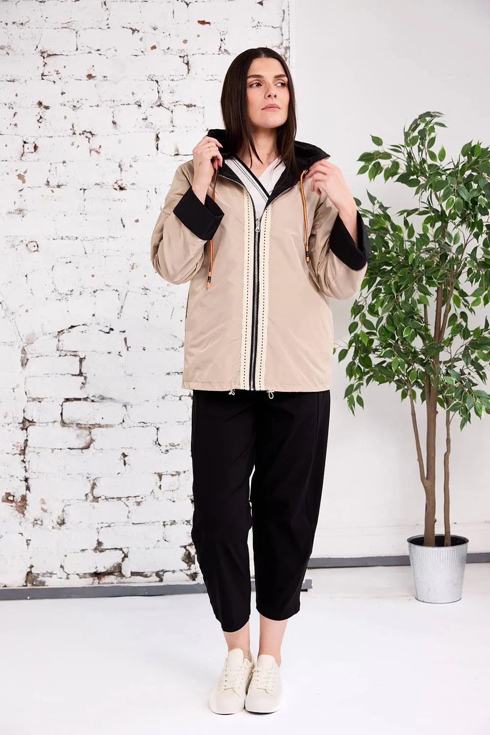 Sand And Black Reversible Coat