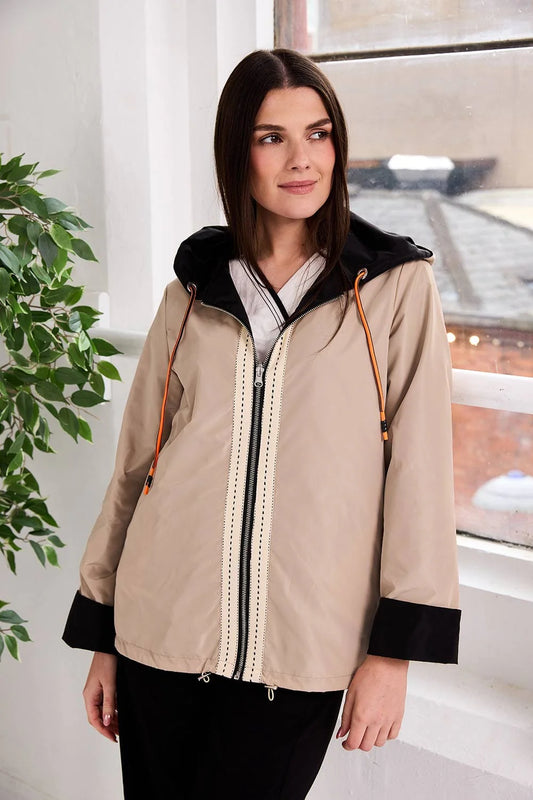 Sand And Black Reversible Coat