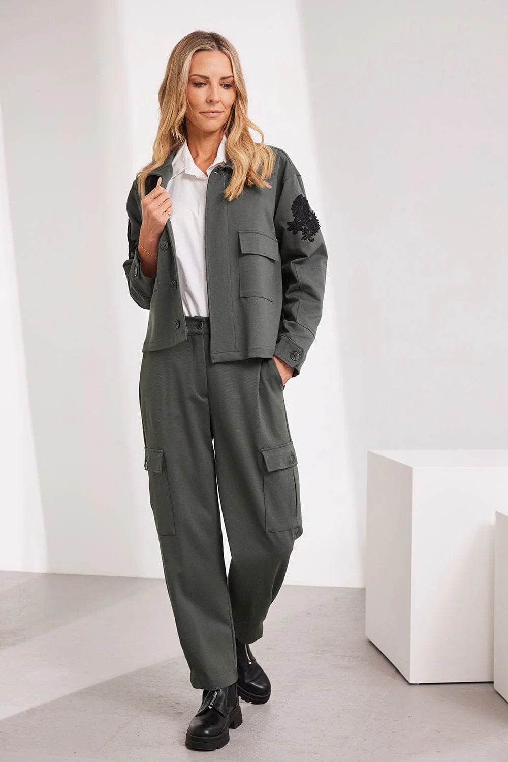 Sage Cuff Cargo Trouser