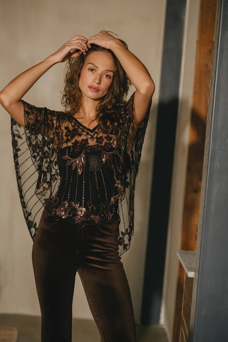 Kick Flare Brown Velvet Trousers