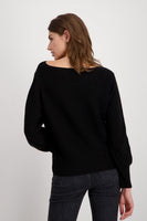 Black Knit Jumper With Rhinestones