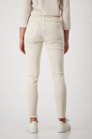 Cream Jeans With Rhinestones