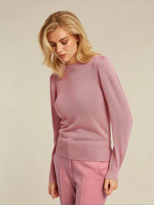 Duke Pink Knit Top With Shimmer