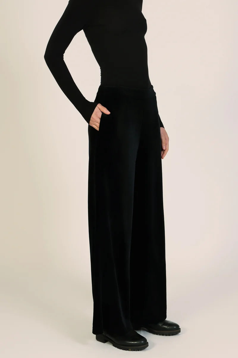 Edith Black Velvet Trousers
