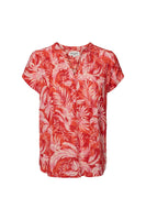 Heather Red Print Top