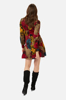 Moira Red Flower Printed Dress