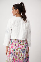 White Denim Jacket with Rhinestones