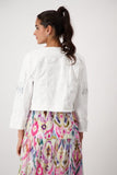 White Denim Jacket with Rhinestones