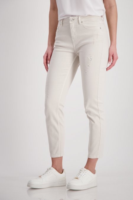 White Jeans With Rhinestones