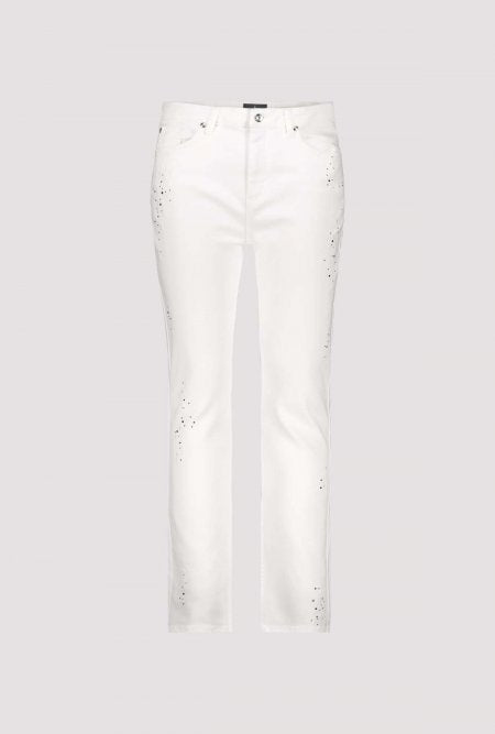 Cream Jeans With Sparkly Detail