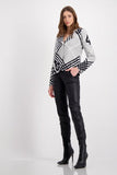 Grey Knit Blazer With Check Pattern