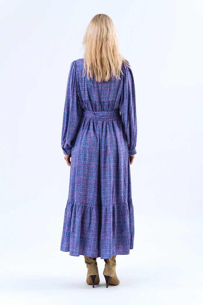 Blue Printed Maxi Dress