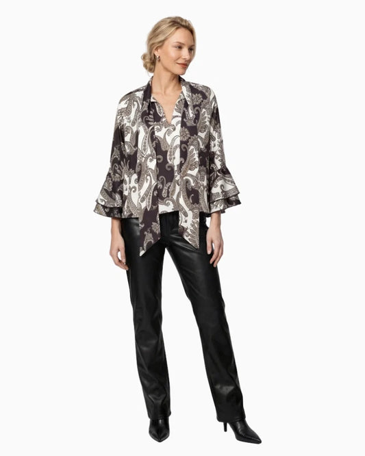 Black Leather Look Trousers