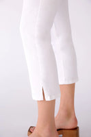 White Cropped Slim Leg Cotton Capri Trousers