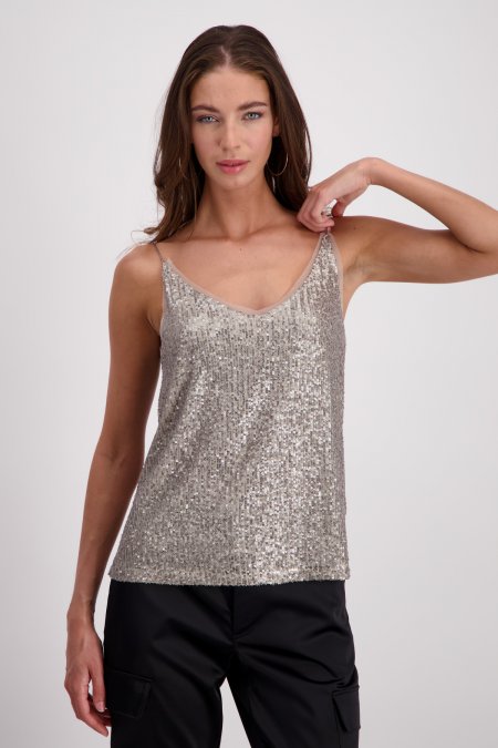 Champagne Sequin Top