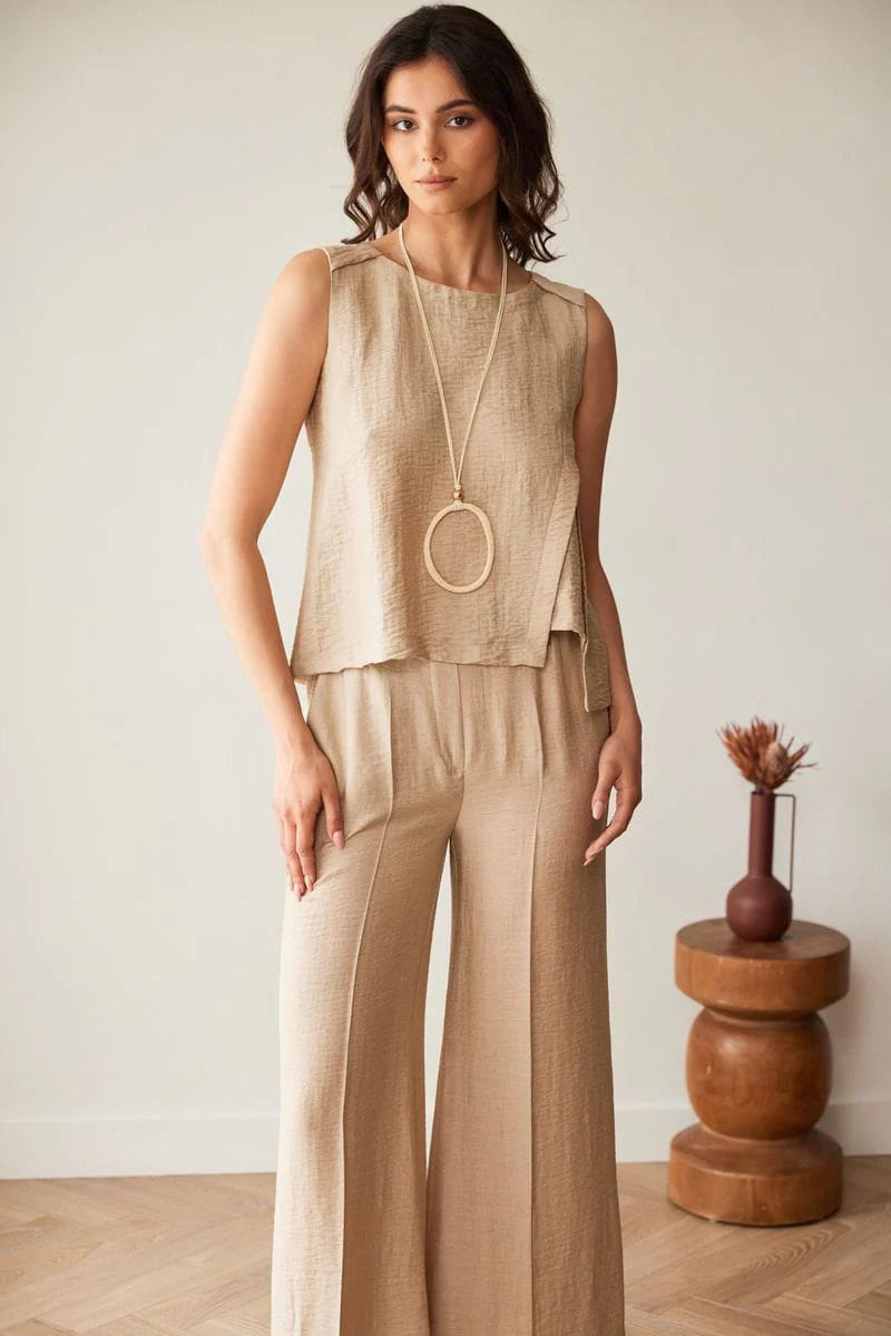Sand Crinkle Top