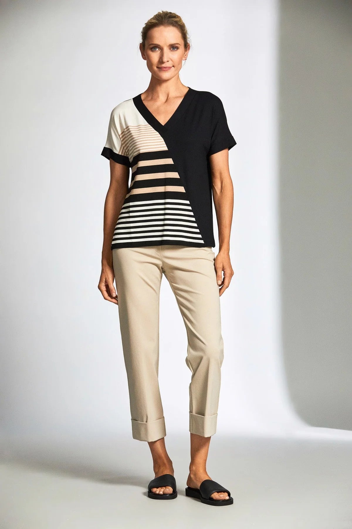 Sand Turn Up Trouser