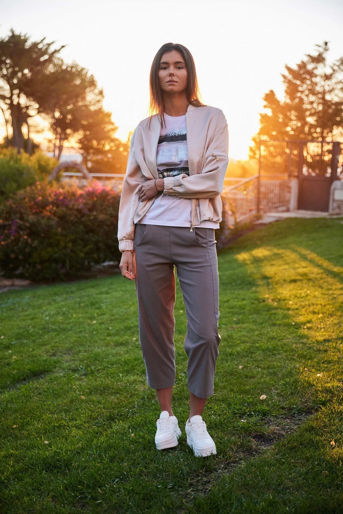 White And Grey Stripe T-Shirt