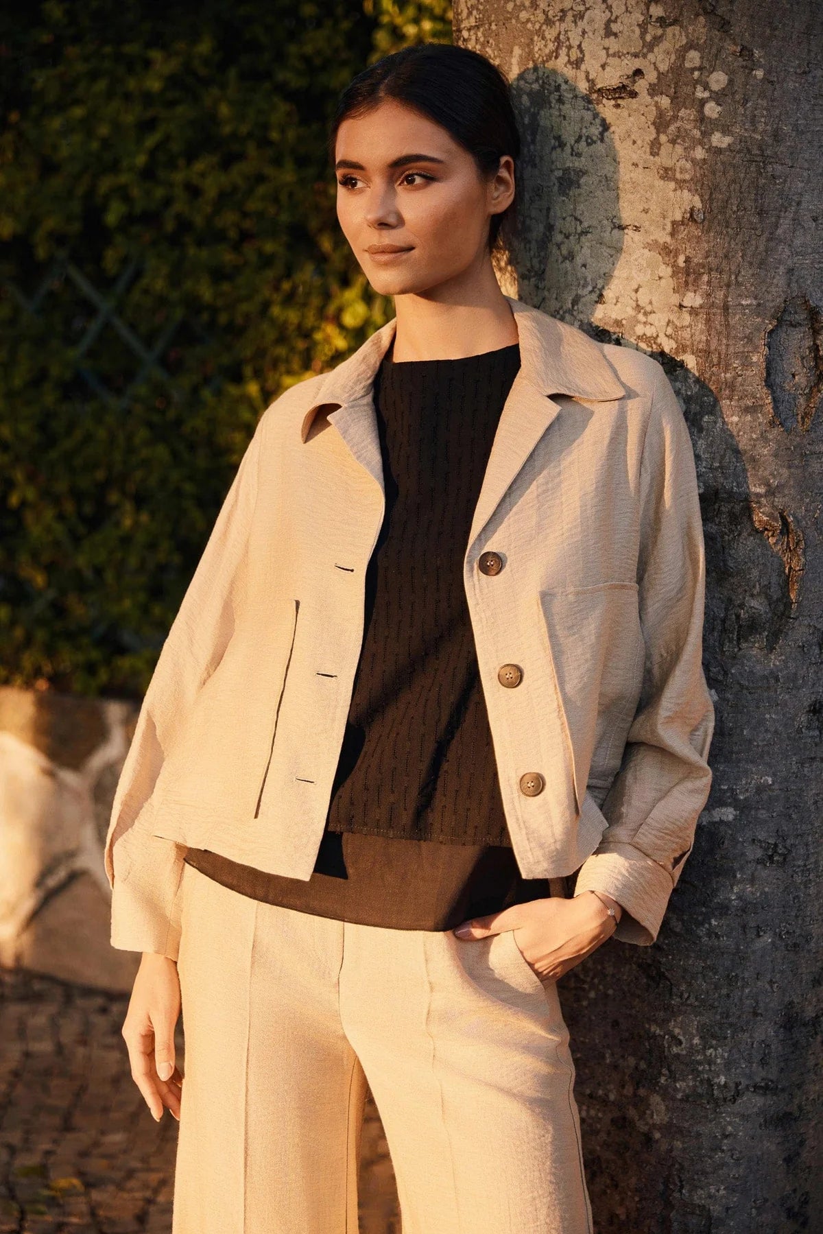 Sand Crinkle Jacket
