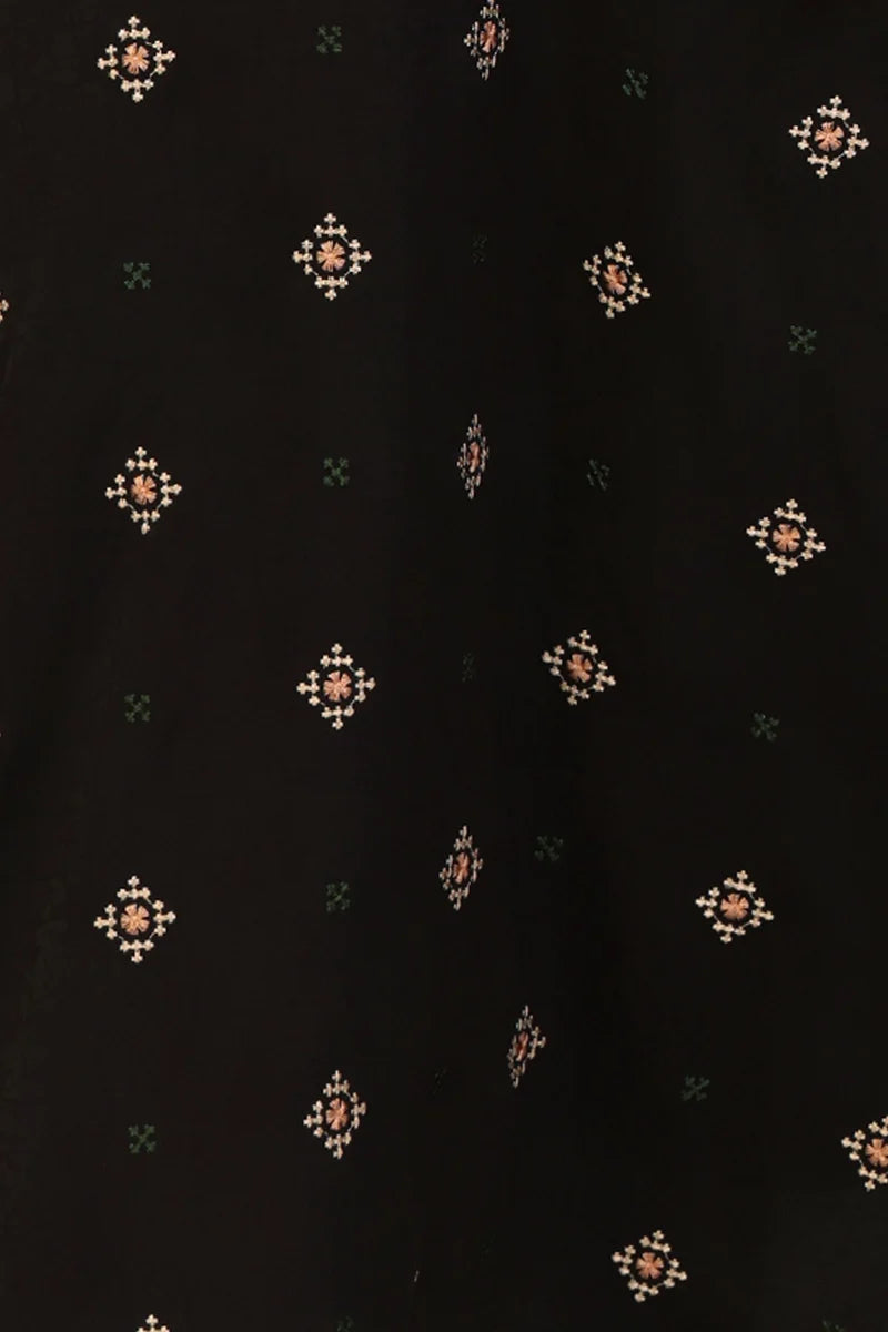 Deme Black Dress With Geometric Stich