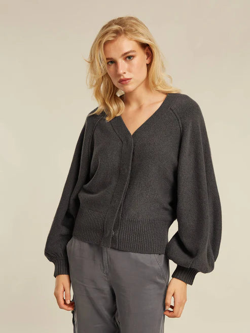 Dark Grey Knit Cardigan