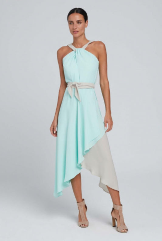 Mint and Taupe Midi Dress