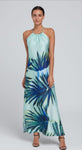 Aqua & Blue print Dress