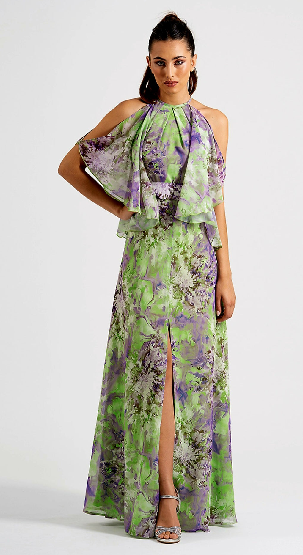 Green and Lavender maxi dress