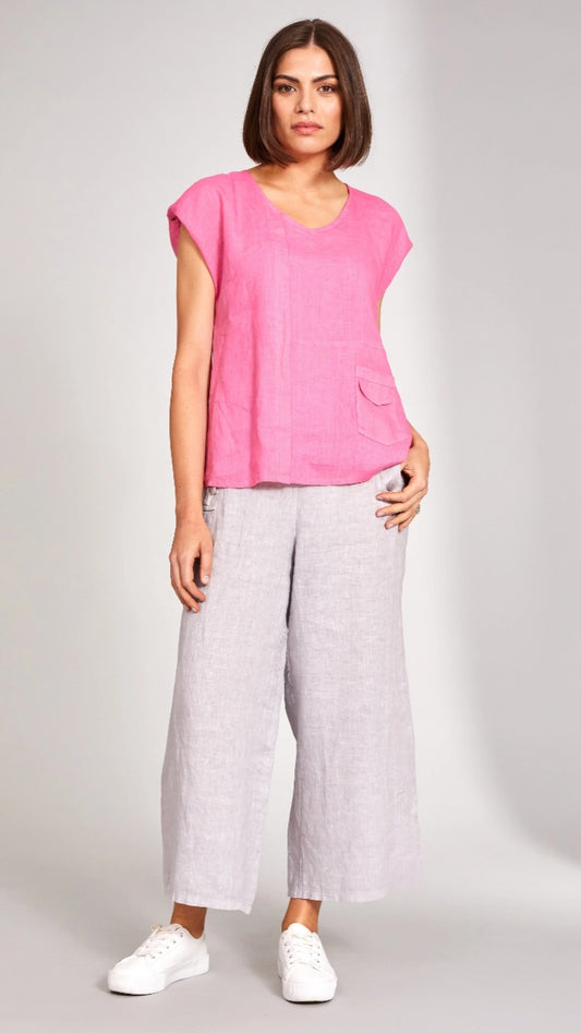 Pink Linen Top