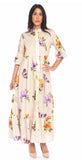 Beige Butterfly Maxi Dress