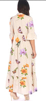 Beige Butterfly Maxi Dress