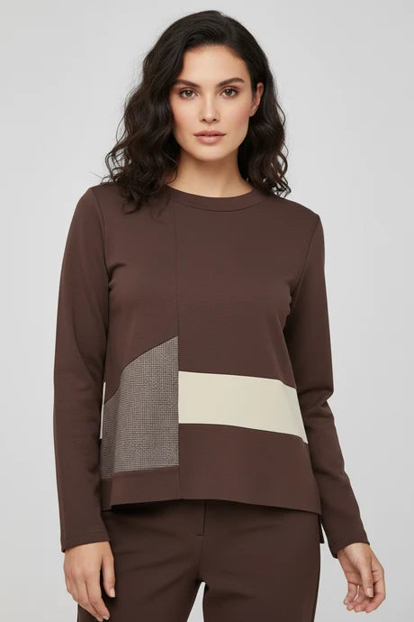 Brown cream Top