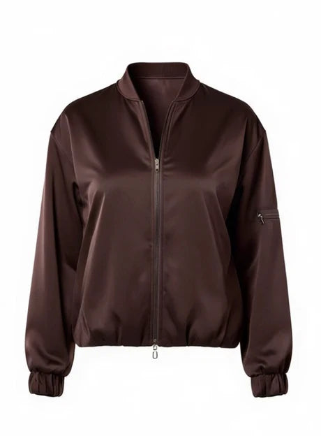 Brown Satin Look Jacket
