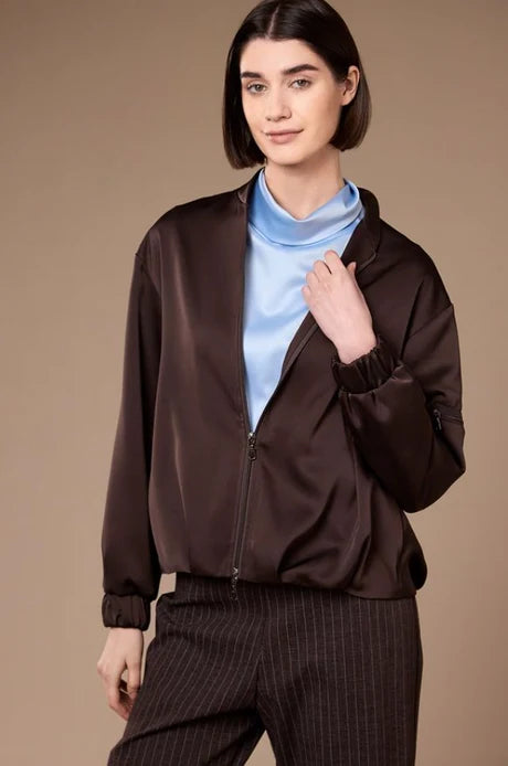 Brown Satin Look Jacket