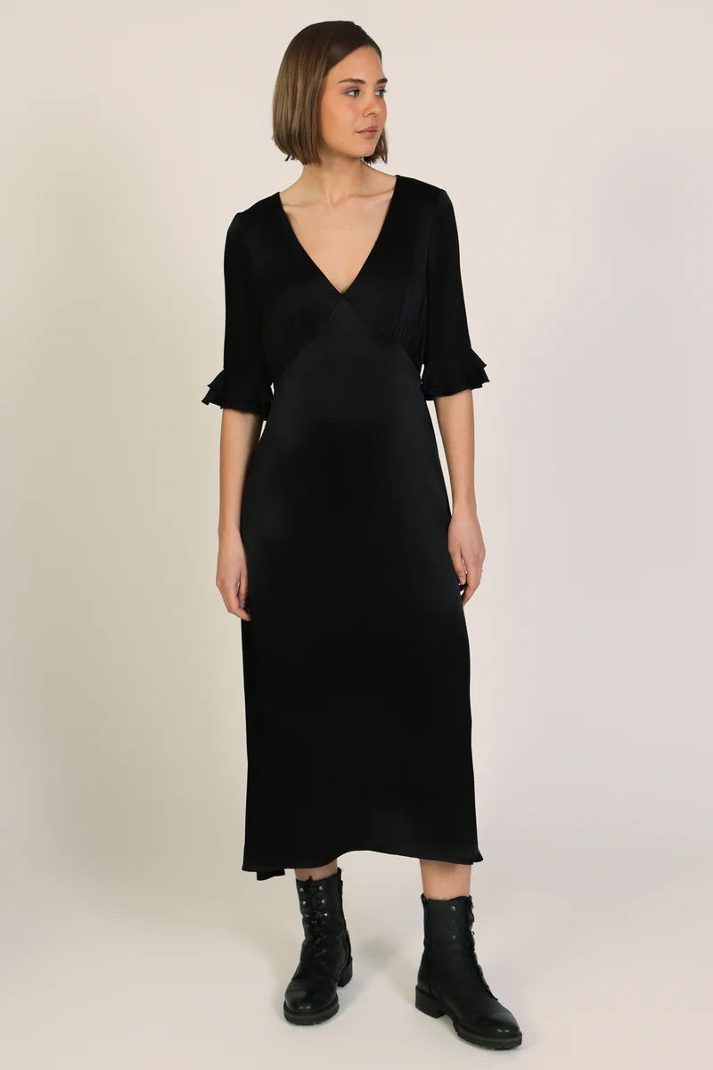 Mia Black Silk Dress