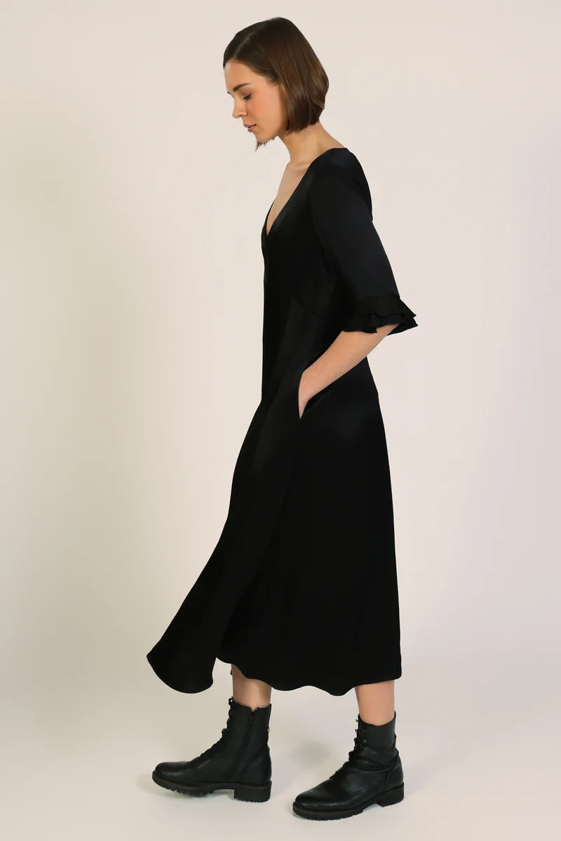 Mia Black Silk Dress