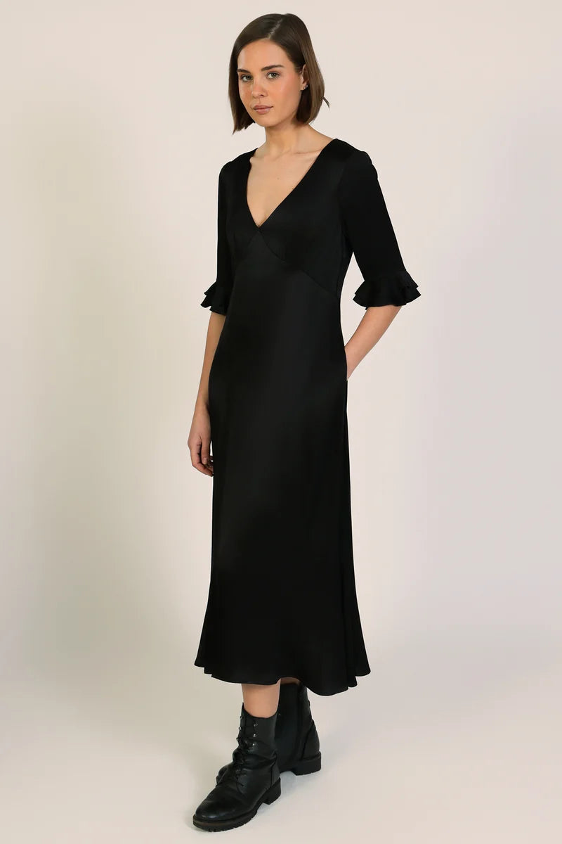 Mia Black Silk Dress
