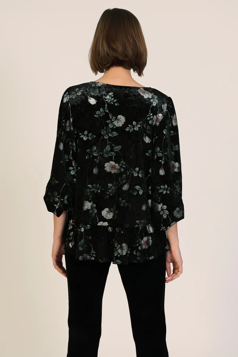 Stevie Black Flower Blouse