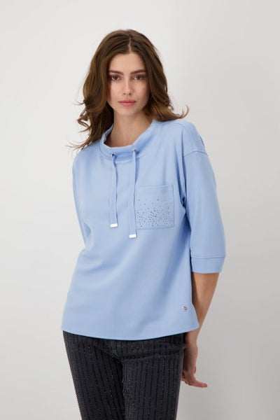 Blue Sweatshirt With Sparkly Pockets